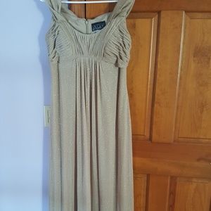 ALEX EVENING Formal golden shimmer long dress NEW